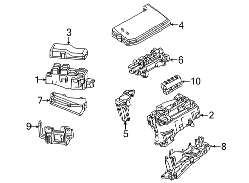 2020 Toyota Mirai Fuse & Relay Lower Cover Diagram for 82663-62010