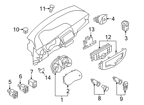 2019 Nissan Kicks Switches Switch Assembly-Comb Diagram for 25560-5RB0A