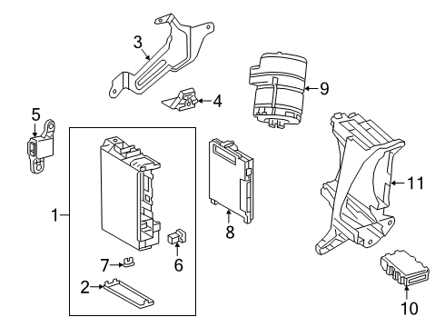 2021 Toyota C-HR Fuse & Relay Fuse & Relay Box Bracket Diagram for 82673-12350