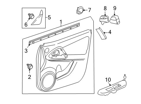 2007 Toyota RAV4 Rear Door Handle Cover Diagram for 74641-0R010-B0