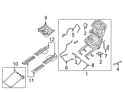 2014 Nissan Pathfinder Second Row Seats Brace-Rear Seat Diagram for 88006-3JA0A