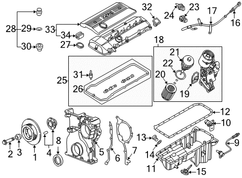 2002 BMW Z3 Powertrain Control Engine Control Module Diagram for 12147837925