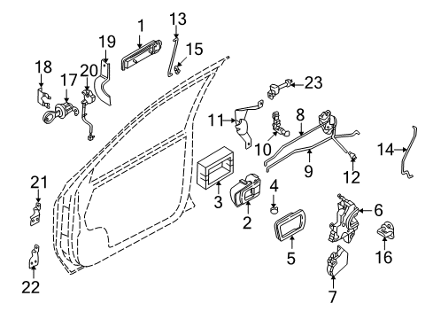 1997 Infiniti QX4 Front Door Handle Assembly-Front Door Outside, RH Diagram for 80606-1W310