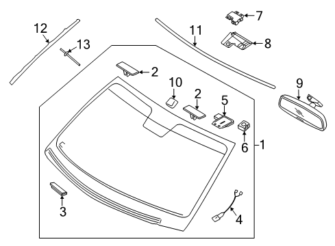 2014 Hyundai Equus Lane Departure Warning Camera Assembly-Side View, LH Diagram for 95790-3N000