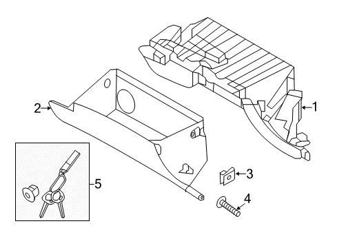 2015 Hyundai Santa Fe Glove Box Stopper-Glove Box Diagram for 84517-2P000-NBC