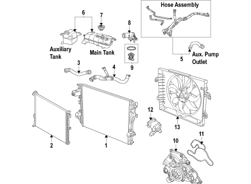 2021 Ram 1500 Supercharger Pump-Auxiliary Coolant Diagram for 68430016AA