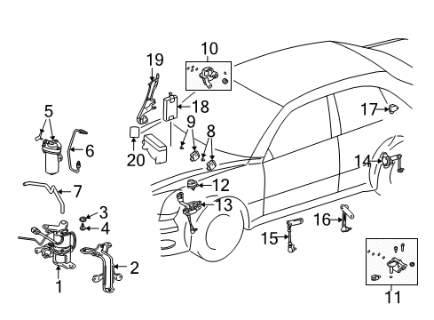 2002 Lexus LS430 Auto Leveling Components Sensor, Acceleration Diagram for 89191-22020