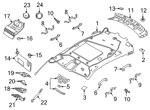 2020 Infiniti QX50 Wipers Bracket-Side Rail Inner, LH Diagram for G63A3-5NAMA