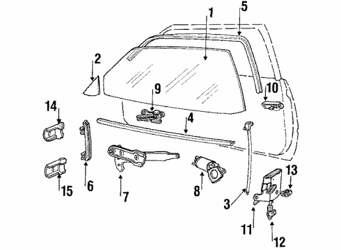 1985 Mercury Capri Door & Components Glass Run Diagram for E9ZZ-6121597-A