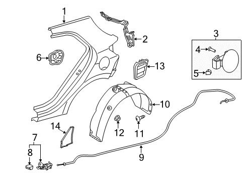 2019 Kia Rio Quarter Panel & Components Housing Assembly-Fuel Filler Diagram for 71531H9000