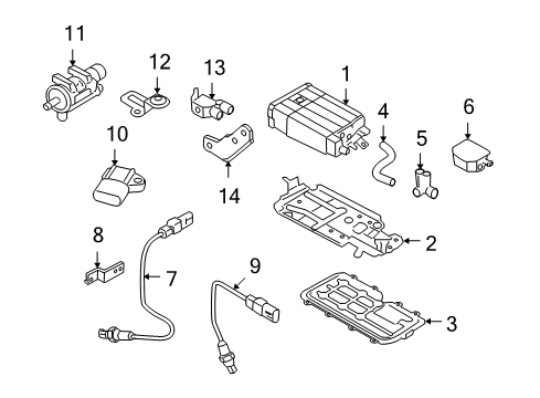 2009 Hyundai Genesis Powertrain Control Cover-Canister A/S Diagram for 311073M100