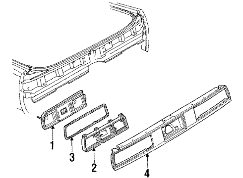 1984 Chevrolet Impala Tail Lamps Lens, Rear Combination Lamp Diagram for 5971193