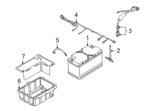 2001 BMW X5 Battery Plus Pole Battery Cable Diagram for 61126932491