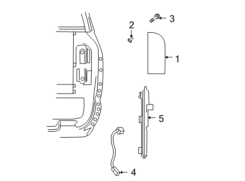 2003 Dodge Ram 1500 Tail Lamps Lamp-Tail Stop Backup Diagram for 55077347AF