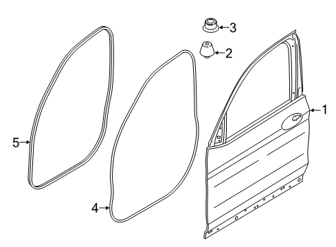 2019 BMW X3 Front Door Door Front Left Diagram for 41007465527