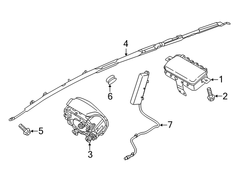 2020 Hyundai Tucson Air Bag Components Clock Spring Contact Assembly Diagram for 93490-D3225