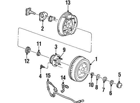 1995 Ford Windstar Anti-Lock Brakes Front Sensor Ring Diagram for F58Z-2C182-B