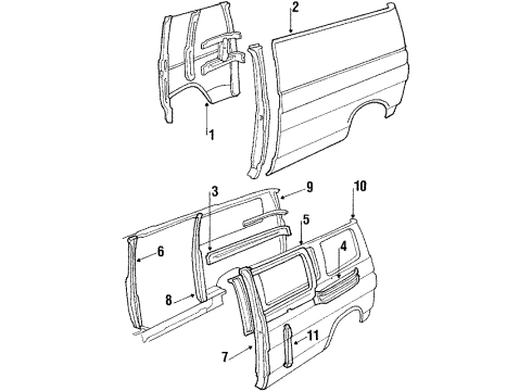1992 Chevrolet G20 Side Panel & Components Housing Asm-Fuel Tank Filler Pipe *Marked Print Diagram for 15707955