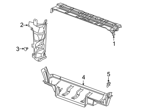 2021 GMC Sierra 3500 HD Splash Shields Upper Baffle Diagram for 84126419