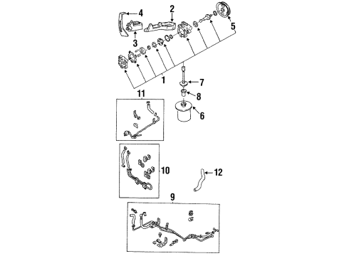 1993 Infiniti J30 P/S Pump & Hoses Power Steering Hose & Tube Set Diagram for 49710-10Y00