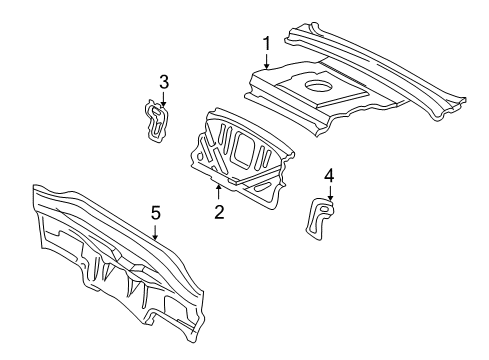 2005 Lexus LS430 Rear Body Extension, Center Floor To Brace, No.2 Diagram for 64228-50030