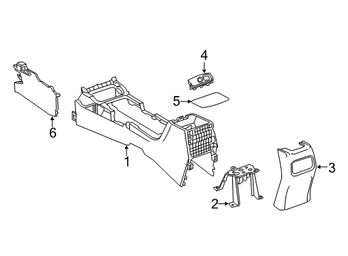 2021 Toyota Corolla Center Console Side Panel Diagram for 58816-02340-C0