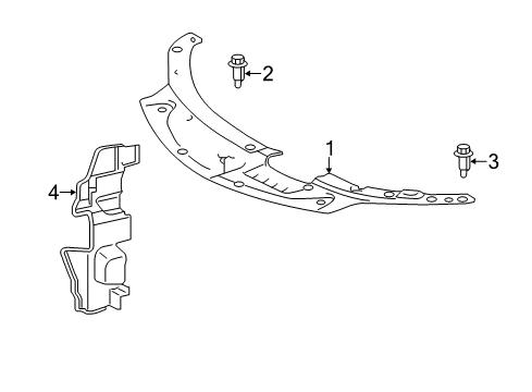 2018 Toyota Avalon Splash Shields Side Shield Diagram for 53294-07080