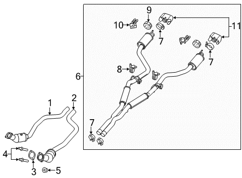 2021 Dodge Challenger Exhaust Components Exhaust Diagram for 68529433AA