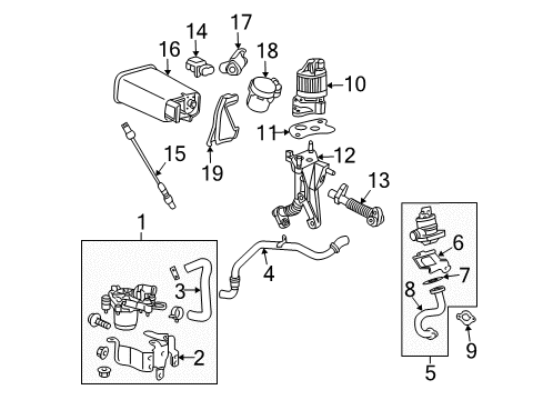 2006 Buick LaCrosse Emission Components Hose Asm, Secondary Air Injection Pump Air Cleaner Diagram for 89017679