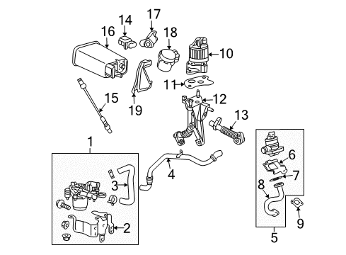 2007 Buick LaCrosse Emission Components Vent Control Solenoid Diagram for 20952523