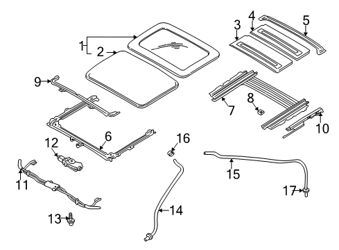 2003 Dodge Stratus Sunroof GROMMET-SUNROOF Drain Tube Diagram for 4814215