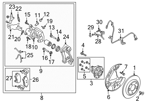 2020 Hyundai Elantra GT Brake Components Bolt-Guide Rod Diagram for 581631G000