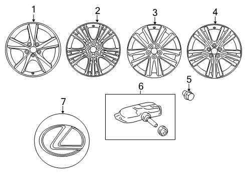 2011 Lexus RX450h Wheels Wheel, Disc Chrome P Diagram for 4261A-0E090