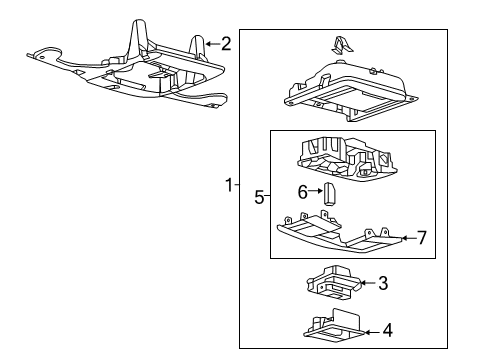 2019 Ford Explorer Bulbs Trim Bezel Diagram for 9L1Z-19K357-AE