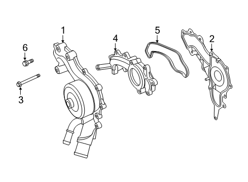 2011 Chrysler 200 Water Pump Water Pump Diagram for 68158680AA