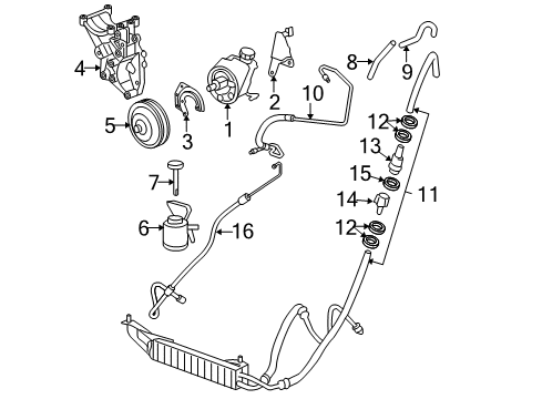 2008 GMC Savana 2500 P/S Pump & Hoses, Steering Gear & Linkage Upper Pressure Line Diagram for 19329814