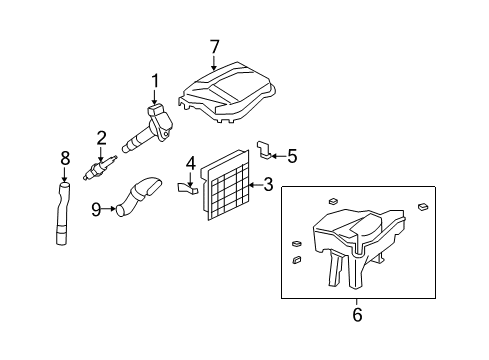 2008 Lexus LS460 Ignition System Engine Control Computer Diagram for 89661-50C50