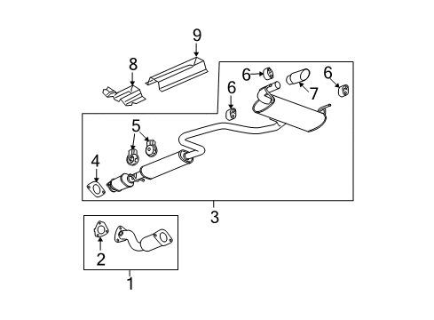 2009 Saturn Aura Exhaust Components Converter & Pipe Gasket Diagram for 22626930