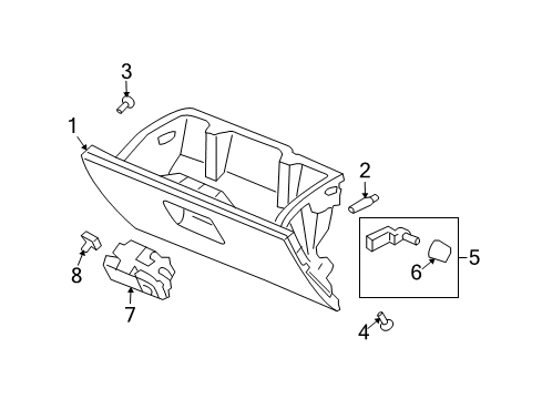 2006 Honda Element Glove Box Bolt-Washer (5X22) Diagram for 90140-S9V-000