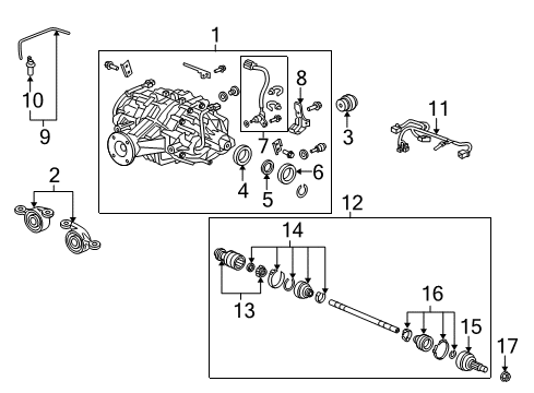 2011 Acura TL Axle & Differential - Rear Boot Set, Outboard Diagram for 42018-SZA-A02