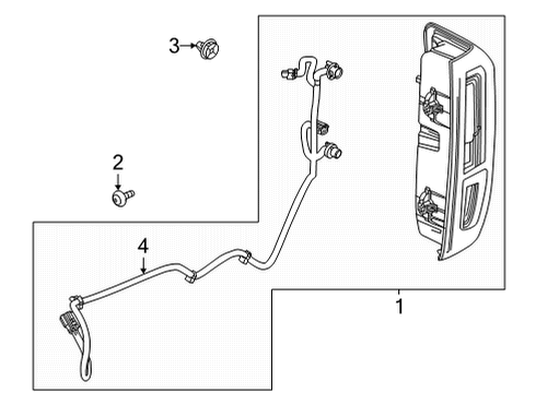 2022 GMC Sierra 2500 HD Tail Lamps Tail Lamp Diagram for 84760020