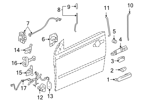 2008 Pontiac G6 Door - Lock & Hardware Harness Asm-Front Side Door Door Wiring Diagram for 25811909