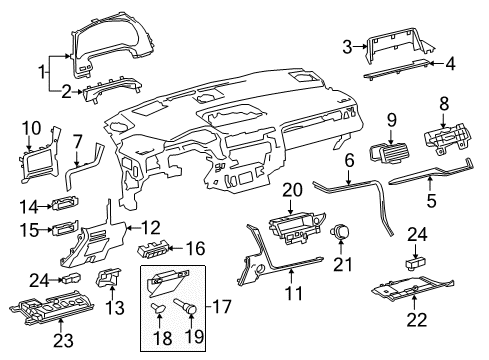 2016 Lexus RX350 Cluster & Switches, Instrument Panel Cylinder & Key Set Diagram for 69056-0E090