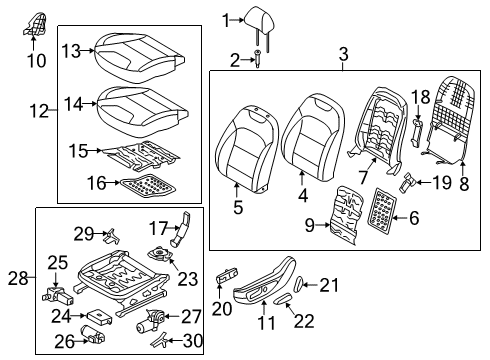 2017 Kia Niro Power Seats Knob-Power Slide Driver Diagram for 88197C1000DDK