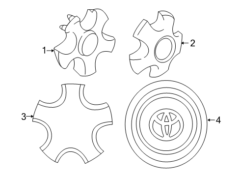 1997 Toyota RAV4 Wheel Covers & Trim Center Cap Diagram for 42603-42010