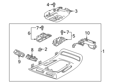 2020 Cadillac CT6 Sunroof Overhead Console Diagram for 84203597