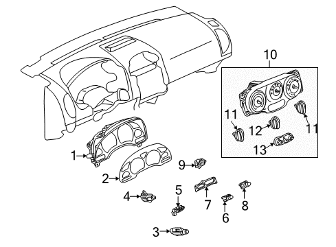 2007 Saturn Vue Cluster & Switches, Instrument Panel Instrument Cluster Assembly Diagram for 15237453