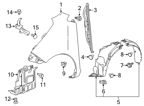 2020 Chevrolet Spark Fender & Components Tray Bolt Diagram for 94501366