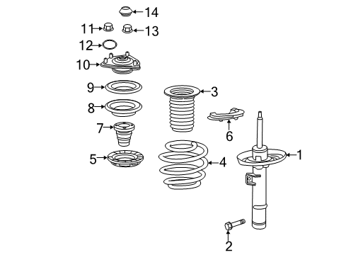 2019 Honda Accord Struts & Components - Front Spring, Left Front Diagram for 51406-TWA-A13