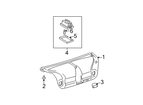 1998 Lexus GS300 Bulbs Lamp Assy, Luggage Compartment, NO.1 Diagram for 81330-40020